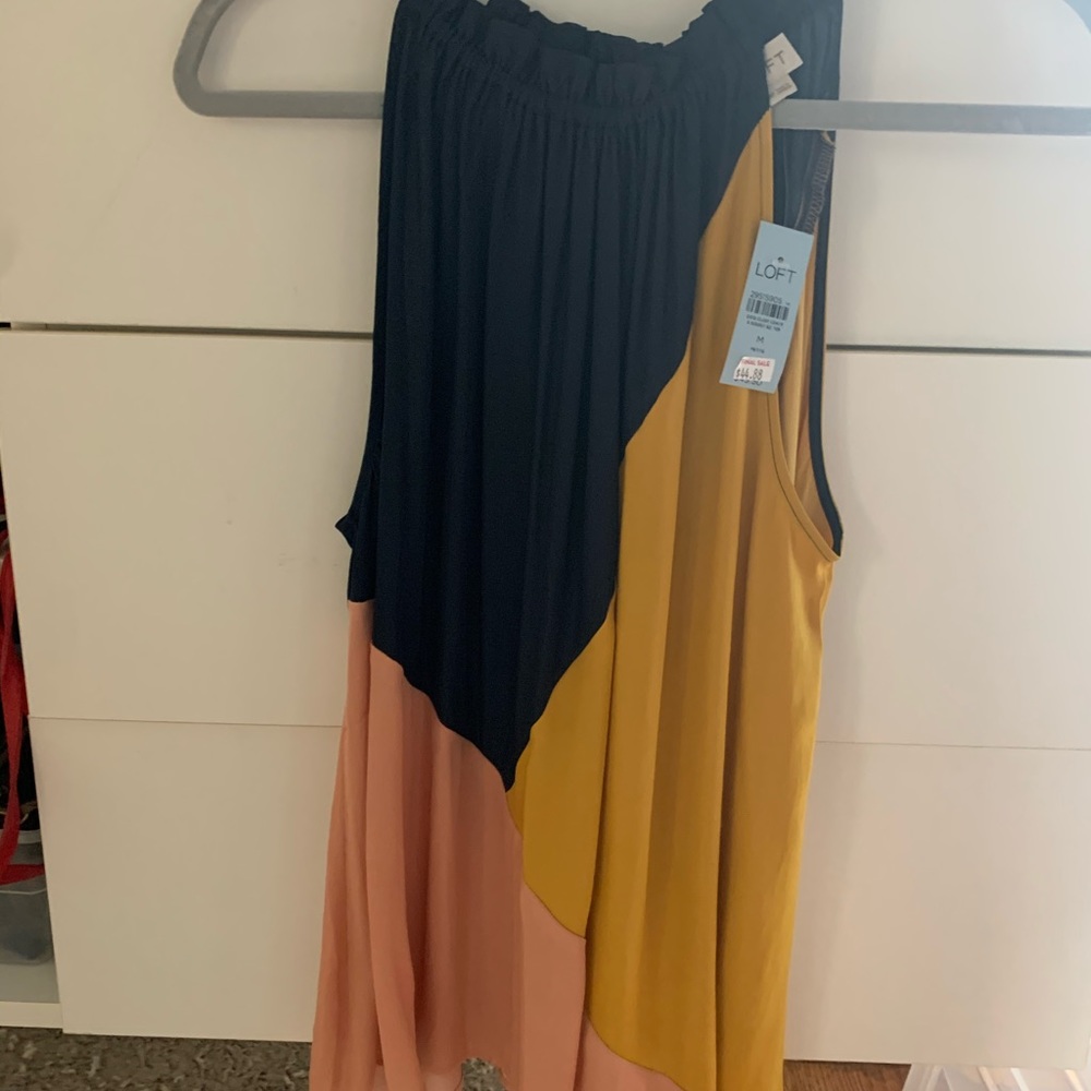 LOFT Petite Colorblock Halter Top Sz M - Picture 4 of 6